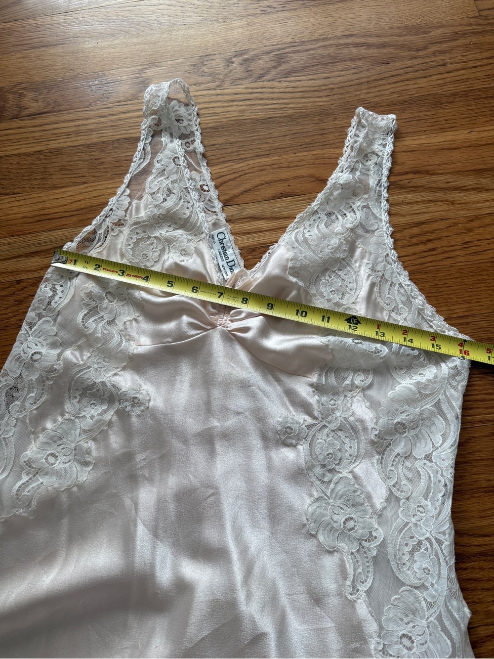 Vintage Christian Dior flirty lace trim long nightie Large - Picture 8 of 16